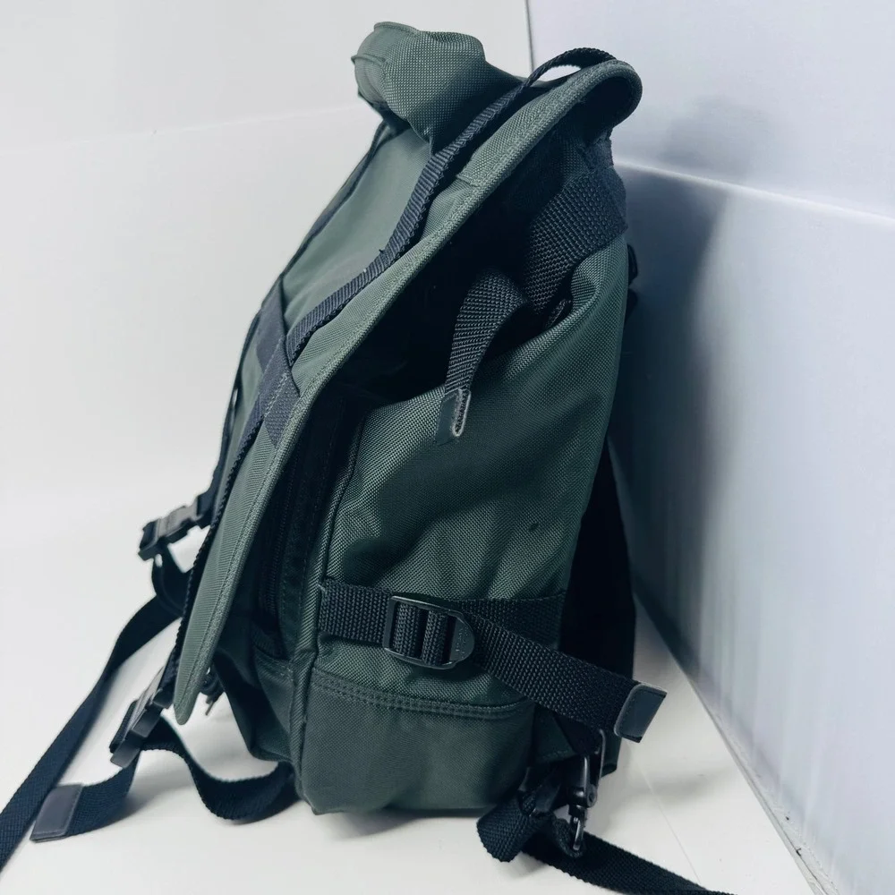 Kipling Hacker Green Nylon Flap Drawstring‎ Backpack Bag